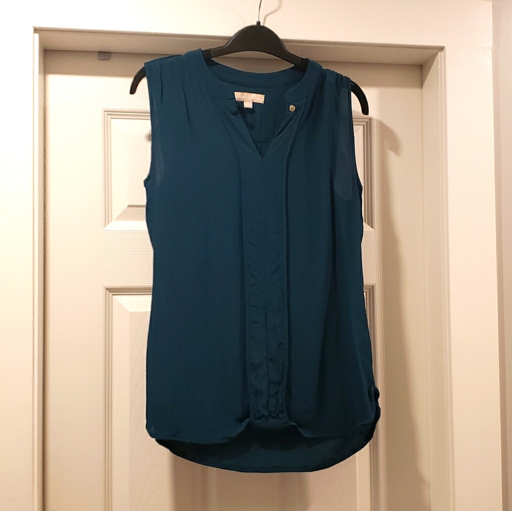 Banana Republic Green Blouse with Gold Button